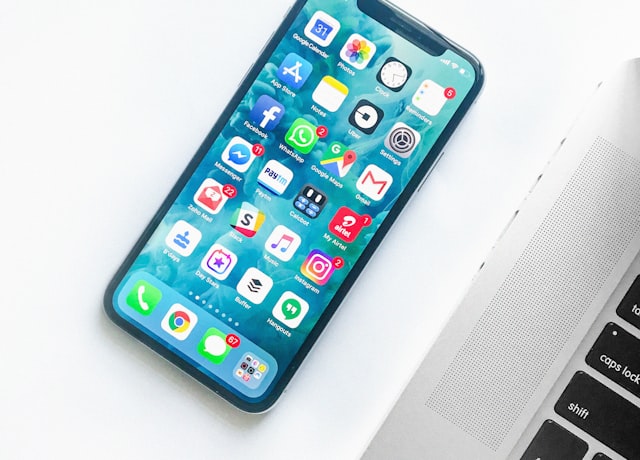 Smartphone held in hand